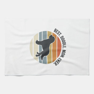 Beste Doodle-Mom Ever Vintage Hundemutter Design_1 Geschirrtuch