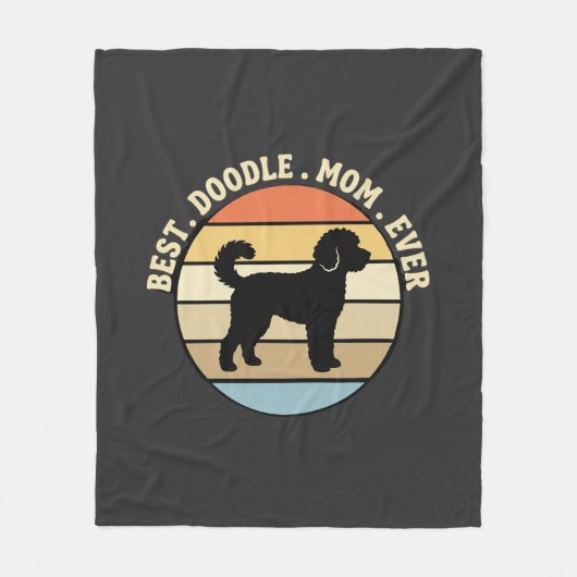 Beste Doodle-Mutter Aller Zeiten Retro Hund Fleecedecke (Vorderseite)