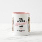 Beste Ehefrau 2 Foto Zwei-Tonen-Kaffee-Tasse Zweifarbige Tasse (Mittel)