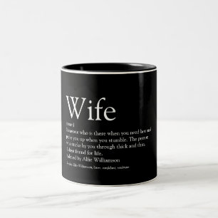 Beste Ehefrau der Welt Definition Schwarz und Weiß Zweifarbige Tasse