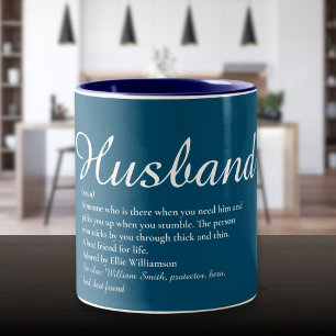 Beste Ehefrau der Welt Definition Script Blau Zweifarbige Tasse