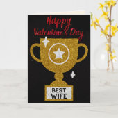 Beste Ehefrau Glitzer Valentine Karte (Gelbe Blume)