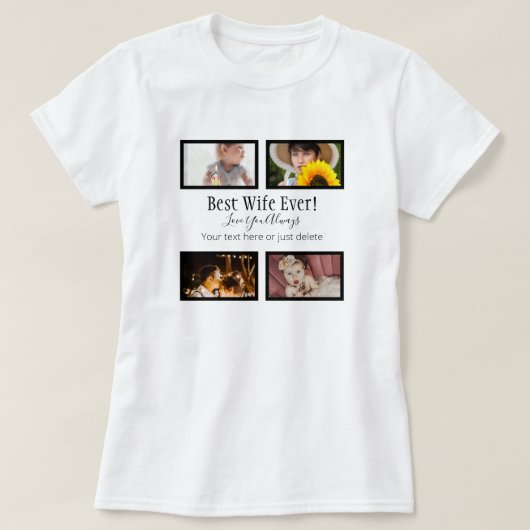 Beste Ehefrau je! FotoCollage Custom T-Shi T-Shirt (Design vorne)