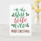 Beste Ehefrau je frohe Weihnachts-Typografie Karte (Gelbe Blume)