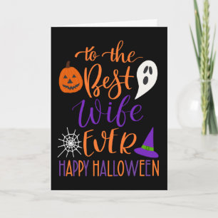 Beste Ehefrau je Halloween in Orange und Lila Karte