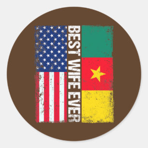 Beste Ehefrau je lustiger Muttertag Kamerun USA Runder Aufkleber