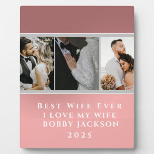 Beste Ehefrau je Personalisiert 3 Fotos Fotoplatte