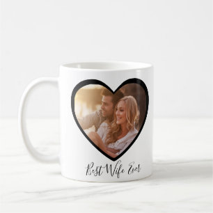 Beste Ehefrau je Personalisiertes Herz 2 Foto Skri Kaffeetasse