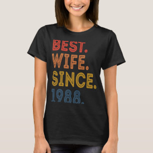 Beste Ehefrau seit 1988 Vintage 33. Hochzeitstag T-Shirt