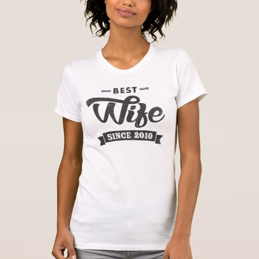 Beste Ehefrau seit 2010 T-Shirt (Vorderseite)