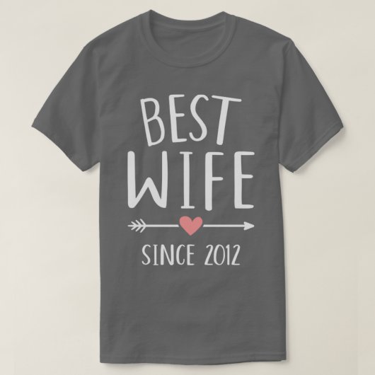 Beste Ehefrau seit 2012 zum 10. T-Shirt (Design vorne)