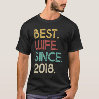 Beste Ehefrau seit 2018 Vintag 2. Hochzeit Anniver T-Shirt