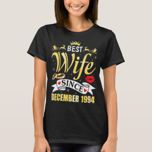 Beste Ehefrau seit Dezember 1990 Glückwunsch Verhe T-Shirt