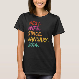 Beste Ehefrau seit Januar 2014 Vintag erschüttert T-Shirt