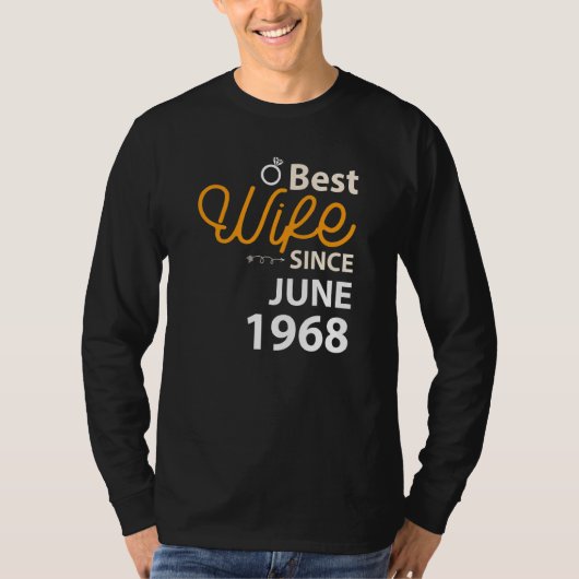Beste Ehefrau seit Juni 1968 T-Shirt (Vorderseite)