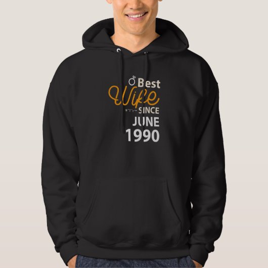 Beste Ehefrau seit Juni 1990 Hoodie (Vorderseite)