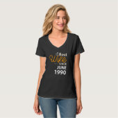 Beste Ehefrau seit Juni 1990 T-Shirt (Vorderseite Vollansicht)