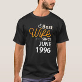 Beste Ehefrau seit Juni 1996 T-Shirt (Vorderseite)