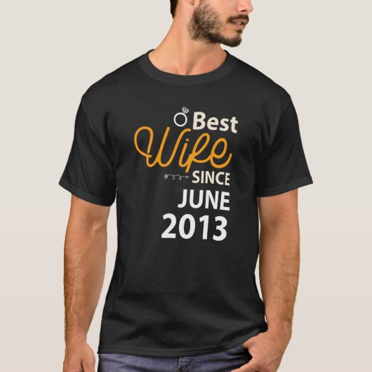 Beste Ehefrau seit Juni 2013 T-Shirt (Vorderseite)
