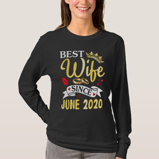Beste Ehefrau seit Juni 2020 Frohes Verheiratetes  T-Shirt (Vorderseite)