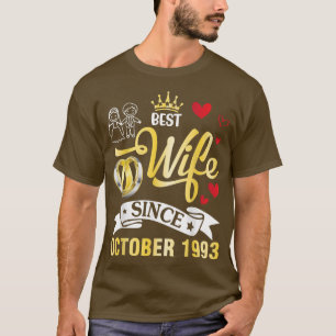 Beste Ehefrau seit Oktober 1993 Glückwunsch Verhei T-Shirt