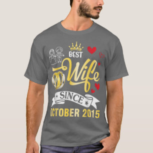 Beste Ehefrau seit Oktober 2015 Glücklich verheira T-Shirt