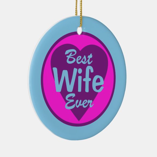 Beste Ehefrau-überhaupt personalisierte Verzierung Keramikornament (Rechts)