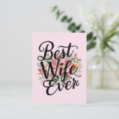 Beste Ehefrau überhaupt  Postkarte (Stehend Vorderseite)