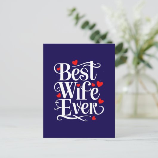 Beste Ehefrau überhaupt Postkarte (Stehend Vorderseite)