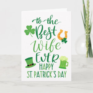 Beste Ehefrau überhaupt zum St. Patrick's Day Karte