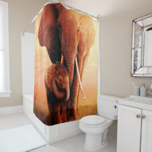 Beste Elefant Mama je Elefant Baby Lover Geschenk Duschvorhang