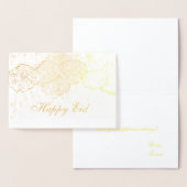 beste elegante Gold floral glücklich eis mubarak Folienkarte (Anzeige)