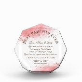 Beste Eltern je Danke, Korallen/Gold Hochzeit Fotoblock (Vorderseite)