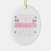 Beste Enkelin Ever - Kawaii Kirsche Blüten Keramik Ornament (Rechts)