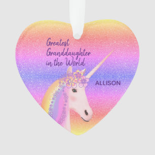 Beste Enkeltochter Unicorn Personalisiert Ornament
