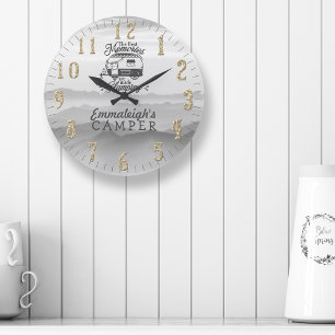 Beste Erinnerungen Maßgeschneiderter Glamping Große Wanduhr