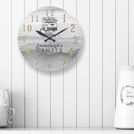 Beste Erinnerungen Maßgeschneiderter Glamping Große Wanduhr
