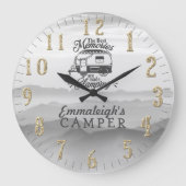 Beste Erinnerungen Maßgeschneiderter Glamping Große Wanduhr (Vorderseite)