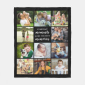 Beste Erinnerungen Zitat 11 FotoCollage Black Fleecedecke (Vorderseite)