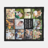 Beste Erinnerungen Zitat 11 FotoCollage Black Fleecedecke (Vorderseite (Horizontal))