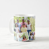 Beste Familie je 4 Foto Collage grau Kaffeetasse (Vorderseite Links)