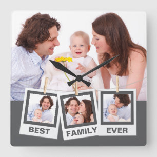 Beste Familie überhaupt Benutzerdefinierte Instagr Quadratische Wanduhr