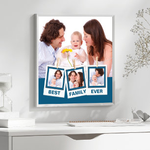 Beste Familie überhaupt Benutzerdefiniertes blaues Poster