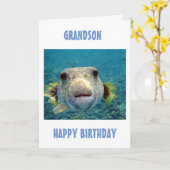 BESTE FANG DES TAGES **GRANDSONS GEBURTSTAG** KARTE (Gelbe Blume)