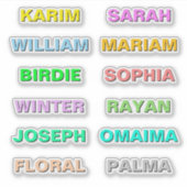 Beste farbige, fette Schriftnamen, moderne wasserd Aufkleber (Vorderseite)