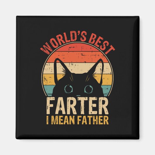 Beste Farter I Gemein Vater Funny Vaters Day Cat D Magnet (Vorne)