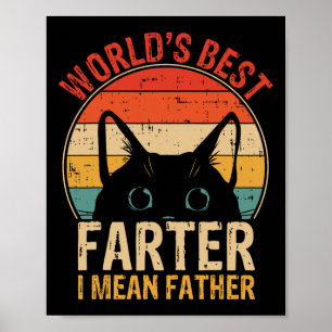 Beste Farter I Gemein Vater Funny Vaters Day Cat D Poster