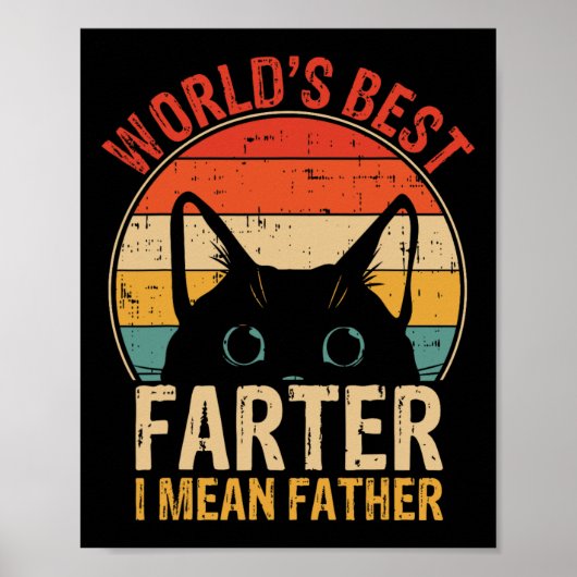 Beste Farter I Gemein Vater Funny Vaters Day Cat D Poster (Vorne)