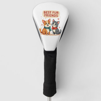 Beste Fellfreunde Vintage Süße Katze und Hund Cart Golf Headcover
