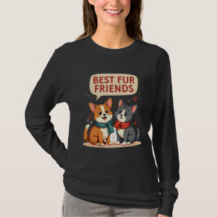Beste Fellfreunde Vintage Süße Katze und Hund Cart T-Shirt